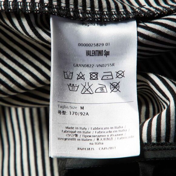 Red Valentino Monochrome Striped Bow Detail T-Shirt M